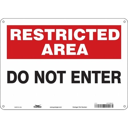 Safety Sign, 10 in Height, 14 in Width, Aluminum, Horizontal Rectangle, English, 472W28