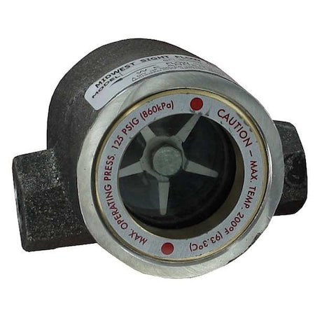Sight flow indicator, 1/4" body, 3.063" L x 2.250" D x 2.125" H (78 x 57 x 54 mm), 1.7 lb (0.8 kg).