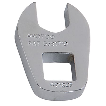 3/8" Drive, SAE 9/16" Crowfoot Socket Wrench, Open End Head, Full Polish Finish