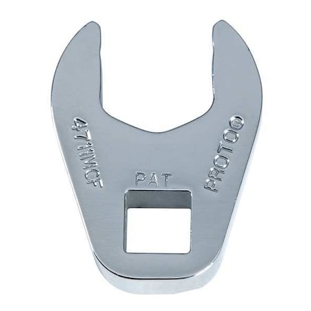 1/4" Drive, Metric 14mm Crowfoot Socket Wrench, Open End Head, Full Polish Finish