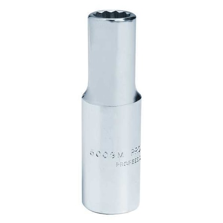 3/8 in Drive, 7mm Triple Square Metric Socket, 12 Points,  Steel, Chrome, 7 mm