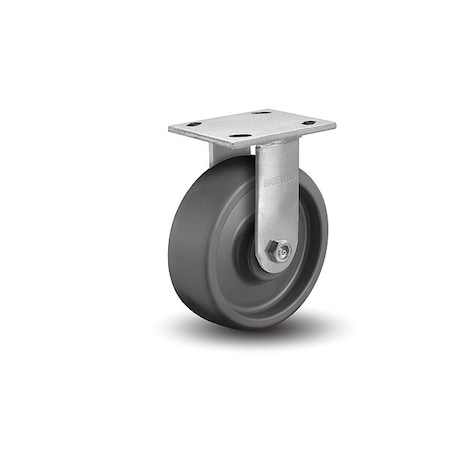 6" X 2" Non-Marking Elastomer Rigid Caster, No Brake, Loads Up To 1100