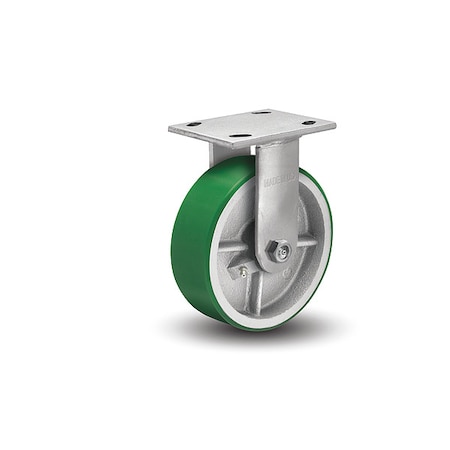 6" X 2" Non-Marking Polyurethane Rigid Caster, No Brake, Loads Up To 1200 lb