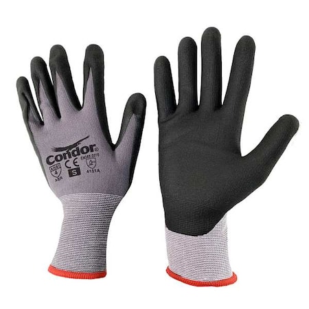 Coated Gloves, Nitrile, Sandy, Palm, 4 Abrasion Level, Black/Gray, 3XL (12) 1 PR
