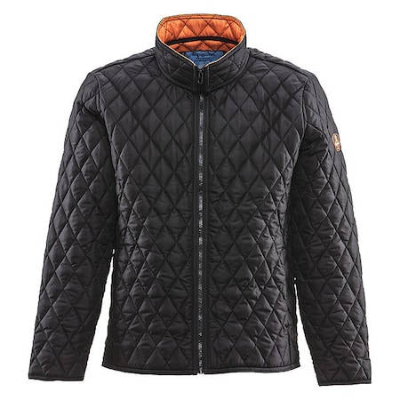 Unisex Insulated Jacket, Polyester, Zipper, Black, 2XL