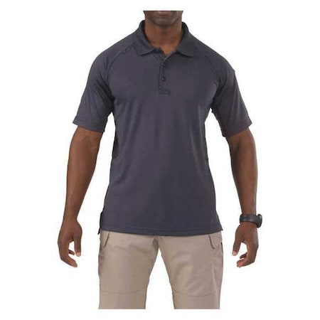 Tactical Polo Shirt, 100% Polyester, Button, 2 Pocket(s), Charcoal, M