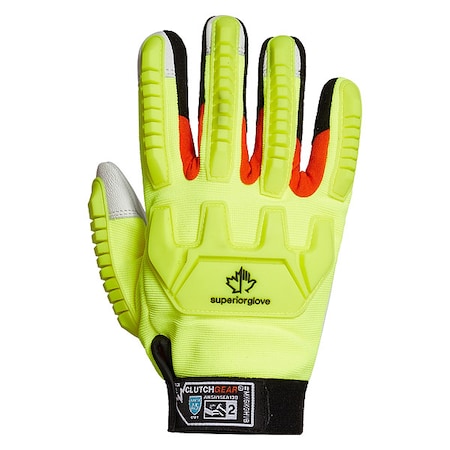 Clutch Gear Mechanics Gloves, Goat-Grain Palm, Laminated Spandex Back, XL (10)