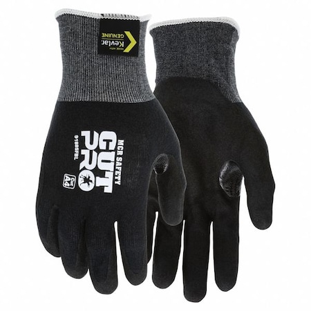 Coated Gloves, Nitrile, Sandy, Palm, 5 Abrasion Level, Black, XL (10) 1 PR