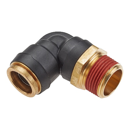 Elbow, Brass, Push-Fit3/8 in, MNPT1/4 in