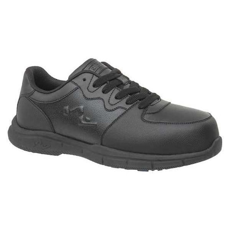 Men's Athletic Shoe, Composite Toe, Leather Upper, Rubber Outsole, Lace Up, Black, 10 Medium