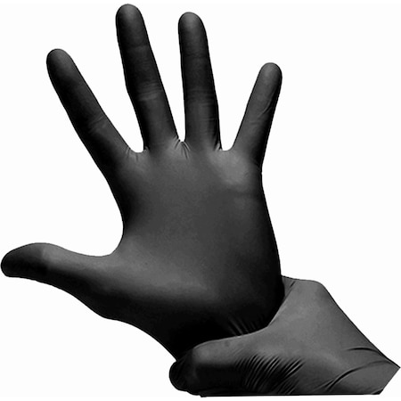 Disposable Gloves, 5 mil Palm, XL, 100 PK, Black