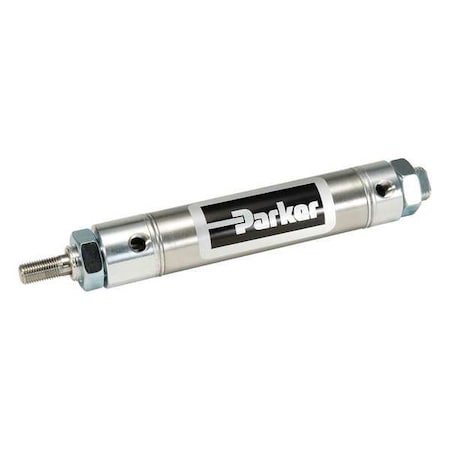 Air Cylinder, 1 1/2 in Bore, 4 in Stroke, Round Body Double Acting, Stainless Steel .