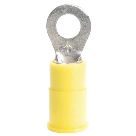 Ring Terminal, #10 Stud Size, 10 AWG, 1,000 V, Vinyl Insulated, Yellow, Crimp Termination Only
