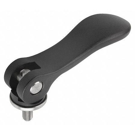 Cam Lever Size: 2 M10X40, A=96, B=33,3, Aluminum Black Powder-Coated, Comp: Steel