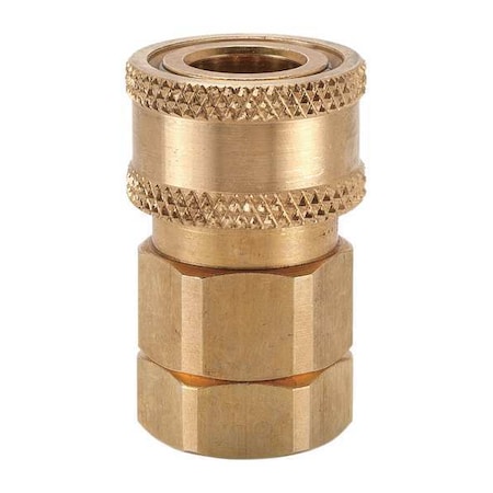 Hydraulic Quick Connect Hose Coupling, Brass Body, Sleeve Lock, 1/4"-18 Thread Size, H Series