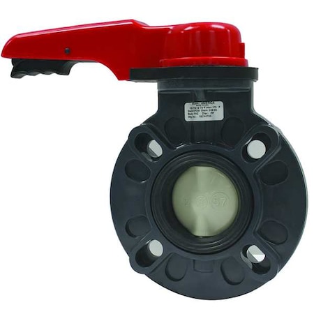 Butterfly Valve,3" Pipe Size,PVC