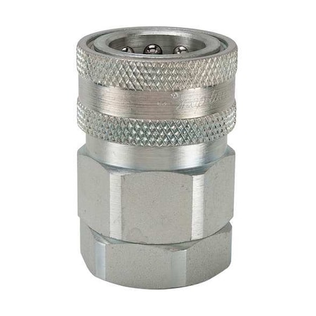 Hydraulic Quick Connect Hose Coupling, Steel Body, Sleeve Lock, 1-1/2"-11-1/2 Thread Size, H Series