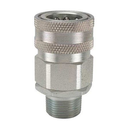 Hydraulic Quick Connect Hose Coupling, Steel Body, Sleeve Lock, 1/4"-18 Thread Size, IH Series