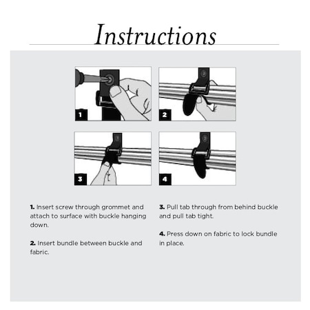 Cable Tie Strap, 7 in L, 1-1/4 in Max Bundle Dia., Black, 20 PK