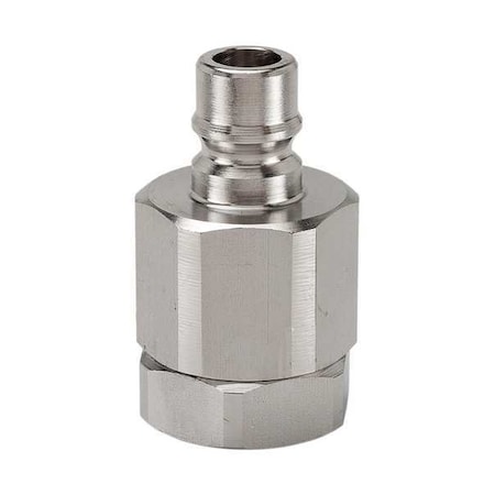 Hydraulic Quick Connect Hose Coupling, 316 Stainless Steel Body, Ball Lock, 1/2"-14 Thread Size