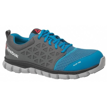 Men's Athletic Shoe, 9 1/2 Mesh Upper, Alloy Toe, Low H, Blue/Gray, RB4040