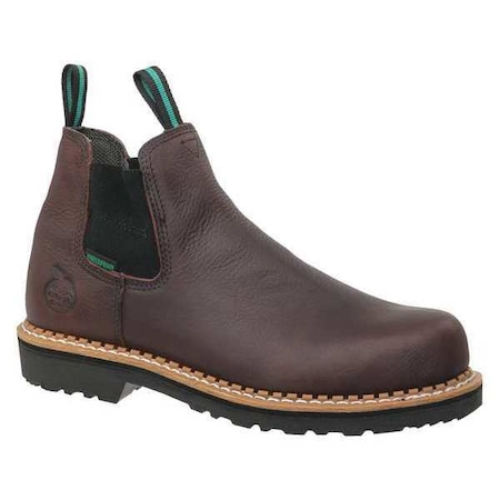 Men's Waterproof Chelsea Work Boot, 13 M, Steel Toe, 5 in H, Soggy Brown, GR530