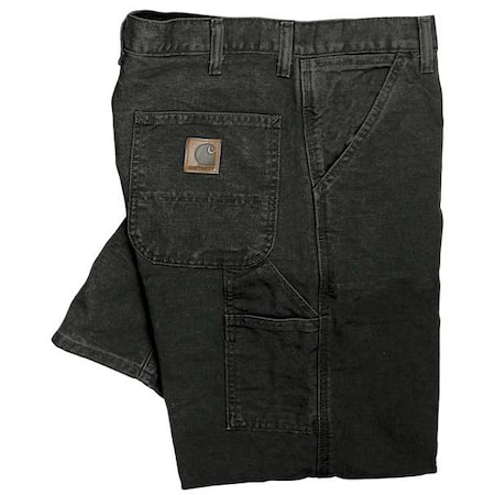 Men's Dungaree Work Pants, 33 in, Black, Cotton