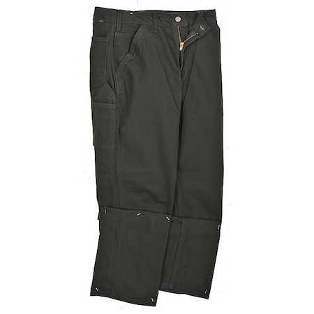 Men's Dungaree Work Pants, 40 in, Black, Cotton