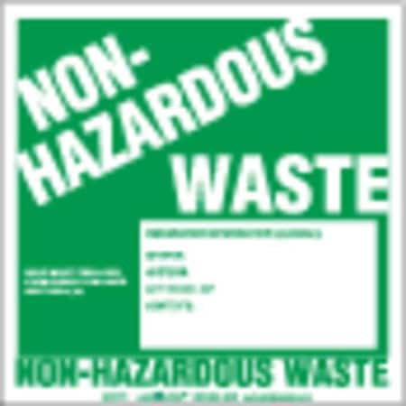 Non-Hazard Waste Label,w/Gen Paper,PK100
