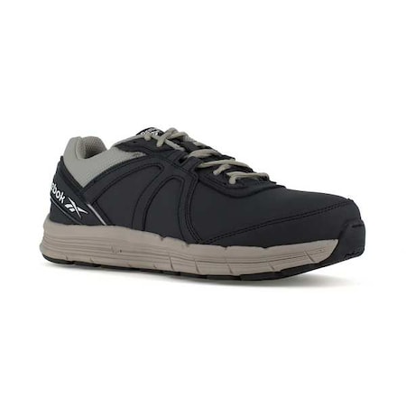 Men's Athletic Shoe, 8 Leather Upper, Steel Toe, 4 in H, Navy, RB3502