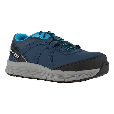 Women's Athletic Shoe, 8 Leather, Mesh Upper, Steel Toe, Low H, Light Blue/Navy, RB354