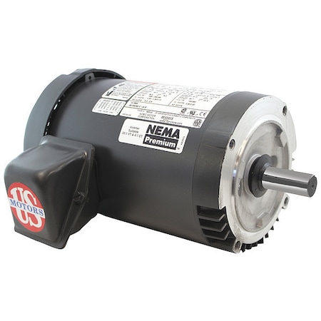 Three-Phase General Purpose Motor, 2 HP, 145TC Frame, 208-230/460V AC Voltage, 1750 Nameplate RPM
