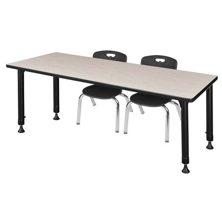 Tables > Height Adjustable > Rectangular Table & Chair Sets, 60 W, 30 L, 23-34 H, Maple