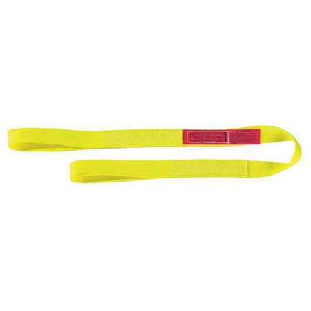 Web Sling, Type 3, 12 ft L, 1 in W, Nylon, Yellow