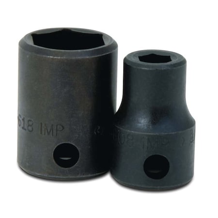 1/2" Drive Impact Socket Black Industrial, Standard 1/2"D,6Pt,7/16