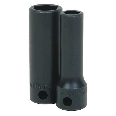 3/8" Drive Impact Socket Black Industrial, Deep 3/8" D,6Pt 5/16