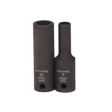 3/8" Drive Impact Socket Black Industrial, Deep 3/8" D,15mm 12Pt
