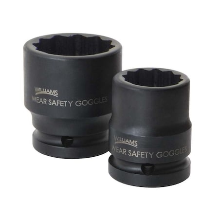 3/4" Drive Impact Socket Black Industrial, 3/4" D,1-3/4 12Pt