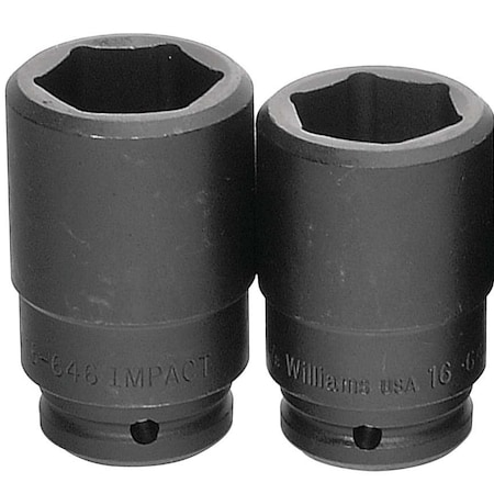 3/4" Drive Impact Socket Black Industrial, Deep 3/4" D,6Pt 1-3/8