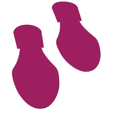 Footprint Floor Marking Tape Vinyl Purple, 3-1/2" W x 9-1/2" L, 50 mil Thick