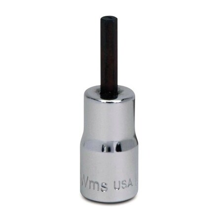 1/4" Dr, 1/4" Size, SAE Hex Bit Socket, 6 Pts, Overall Length: 1-1/2"