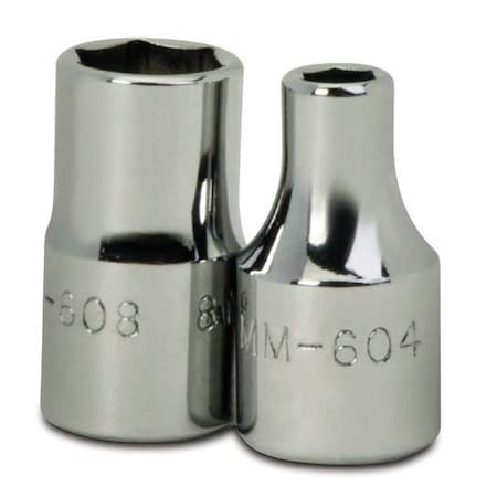 1/4" Drive, 10mm Metric Socket, 6 Points, 1/4" D,6Pt,10mm