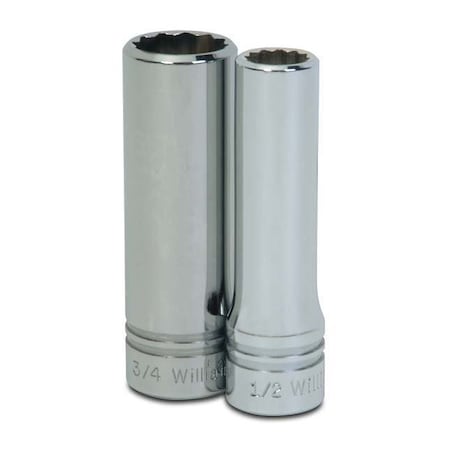 1/2" Drive, 3/4" SAE Socket, 12 Points, Deep 1/2" D,12Pt,3/4