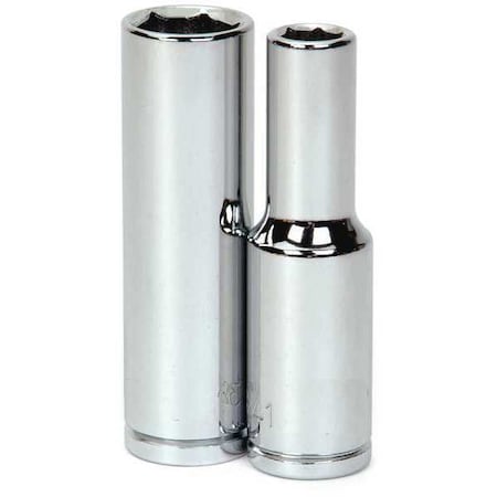 1/2" Drive Impact Socket High Polished Chrome, Deep 1/2"D,6Pt,28mm