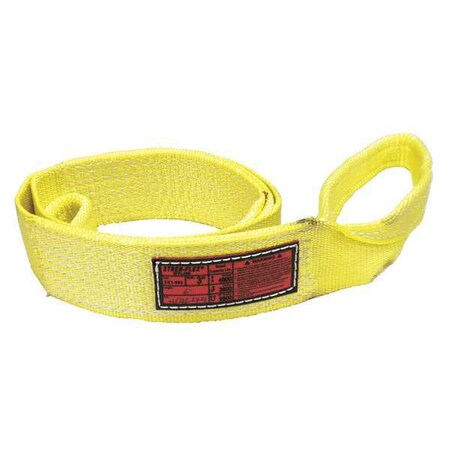 Synthetic Web Sling, Type 3, 12 ft L, 3 in W, Nylon, Yellow