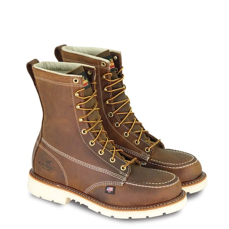Men's 8-Inch Work Boot, 9 D, Steel Toe, 8 in H, Brown, 804-4378