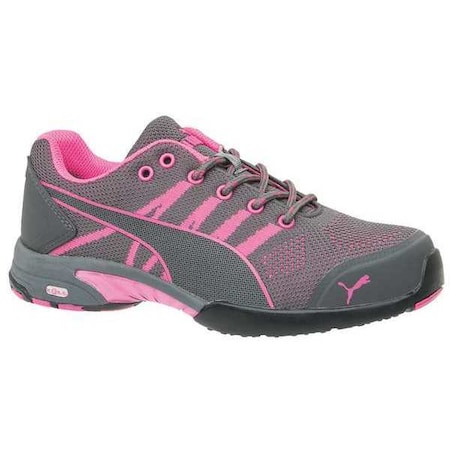 Women's Athletic Shoe, 8 1/2 Fabric Upper, Steel Toe, 4 in H, Gray, 642915