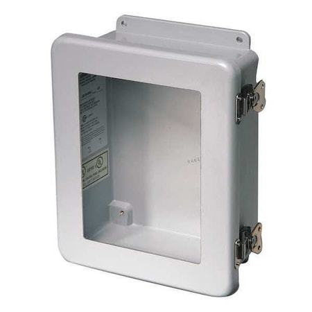Twist Latch Electrical Enclosures, 17.69 in H, 8.45 in D, 16 in W, 1, 12, 3R, 4X, 6P, Fiberglass