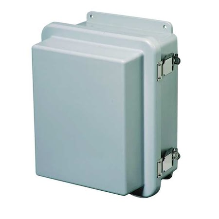 Padlockable Hasp Electrical Enclosures, 7.73 in H, 5.95 in D, 6 in W, 1, 12, 3R, 4X, 6P, Fiberglass