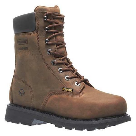 Men's 8-Inch Work Boot, 11 1/2 M, Steel Toe, 8 in H, Brown, W05680